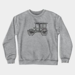 Line art of a Horse-drawn carriage Crewneck Sweatshirt